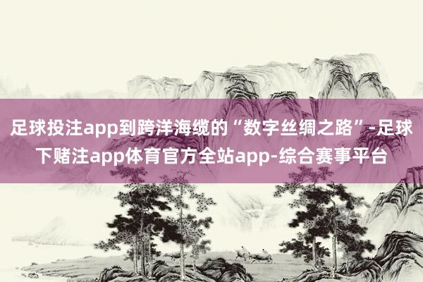 足球投注app到跨洋海缆的“数字丝绸之路”-足球下赌注app体育官方全站app-综合赛事平台