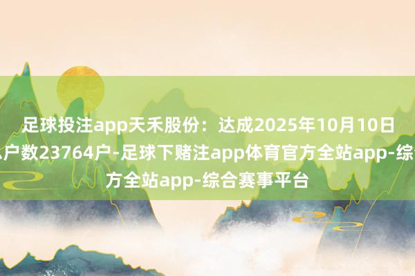 足球投注app天禾股份：达成2025年10月10日公司推进总户数23764户-足球下赌注app体育官方全站app-综合赛事平台
