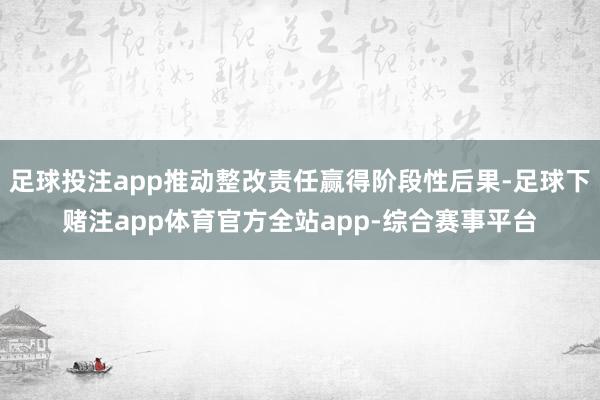 足球投注app推动整改责任赢得阶段性后果-足球下赌注app体育官方全站app-综合赛事平台