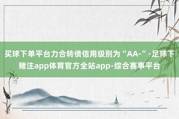 买球下单平台力合转债信用级别为“AA-”-足球下赌注app体育官方全站app-综合赛事平台
