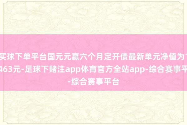 买球下单平台国元元赢六个月定开债最新单元净值为1.0463元-足球下赌注app体育官方全站app-综合赛事平台