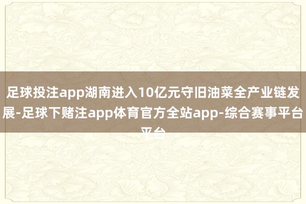 足球投注app湖南进入10亿元守旧油菜全产业链发展-足球下赌注app体育官方全站app-综合赛事平台