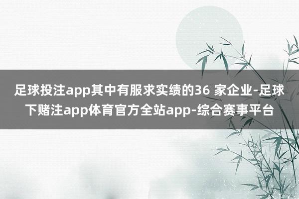足球投注app 其中有服求实绩的36 家企业-足球下赌注app体育官方全站app-综合赛事平台